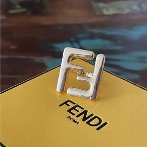 Vintage Fendi FF gold ring